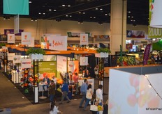 View of the Holland pavilion from the top floor of the California Avocado Commission booth.